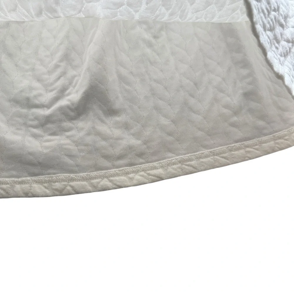 Janie & Jack Mini Skirt Girls Ivory Quilted Chevron Textured Lined Elastic 12